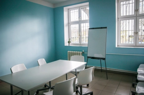 Sala konferencyjna Sala Niebieska  w Centrum Przedsiębiorczości i Biznesu Dąbie Wrocław