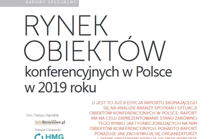 MojeKonferencje.pl kolejny raz najlepsze - według raportu "Rynek obiektów konferencyjnych w Polsce 2019"