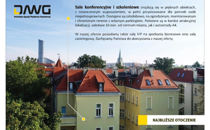 Sale konferencyjne Wrocław - Dolnośląska Agencja Współpracy Gospodarczej